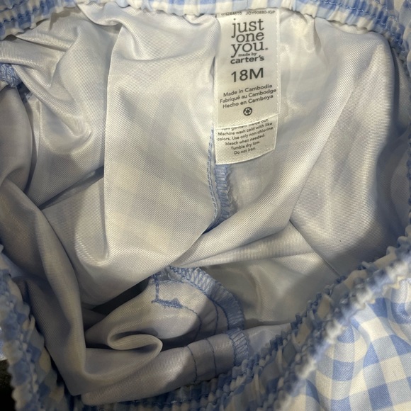 Carter’s Blue Swim Trunks Checkered for Baby Boy Size 18 Months - Picture 3 of 3